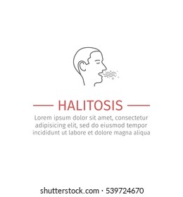 Halitosis. Line Icon. Vector illustration.