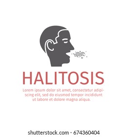 Halitosis. Line Icon. Vector sign for web graphic