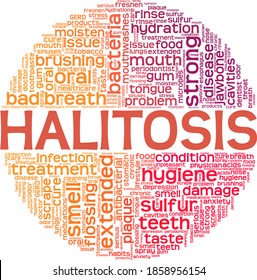 Halitosis Vector Illustration Word Cloud Isolated Stock Vector (Royalty ...