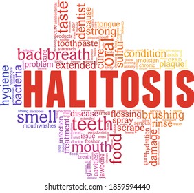 Halitosis Vector Illustration Word Cloud Isolated Stock Vector (Royalty ...