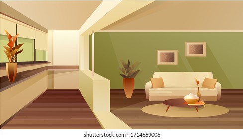 Hall balcony apartment interior vector