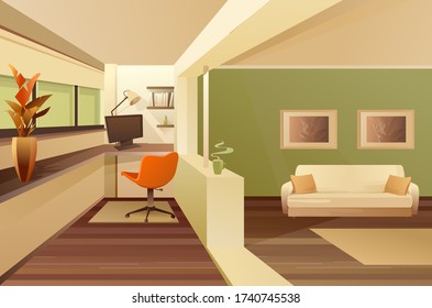 Vector interior del balcón del salón