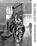 Hall in the Beverly Robinson House vintage illustration