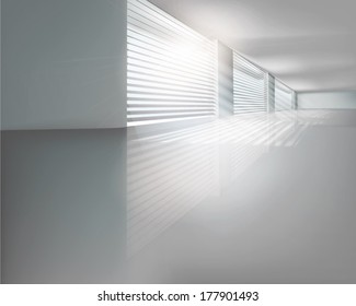 Halle mit Jalousien. Vektorgrafik.