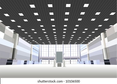 hall in the business center vector
