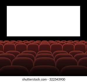 Movie Cinema Empty White Screen Poster Stock Vector (Royalty Free ...