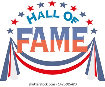 Hall Of Fame. Badge Frame. Flat Vector Illustration