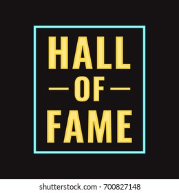 Hall Of Fame. Badge Frame. Flat Vector Illustration With Neon Effect On Black Background.
