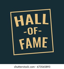 Hall Of Fame. Flat Vector Badge, Logo, Mark Illustration On Dark Background.