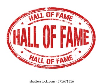 Hall of fame grunge rubber stamp on white, vector illustration