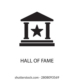 Hall of fame icon featuring a building structure with a star building monument achievement recognition historic isolated minimalist landmark architecture institution celebrity