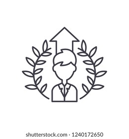 Hall of fame line icon concept. Hall of fame vector linear illustration, symbol, sign