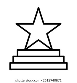 Hall of Fame Plaque Vector Line Icon Design