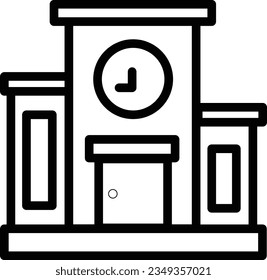 Hall Home Town Outline Icon