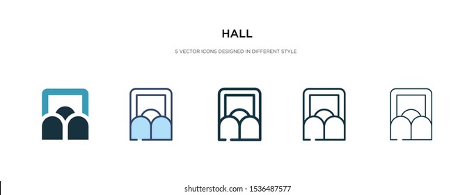 hall icon in different style vector illustration. two colored and black hall vector icons designed in filled, outline, line and stroke style can be used for web, mobile, ui