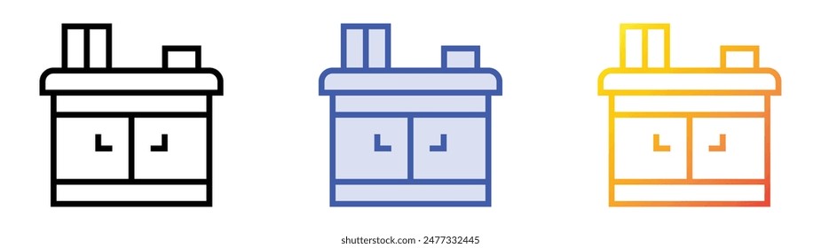 hall icon. Linear, Blue Fill and Gradient Style Design Isolated On White Background