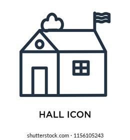 Hall icon vector isolated on white background. thin symbols or lined elements in outline style