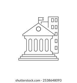 hall line icon flat design template