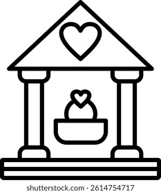Hall Line Vector Icon Design