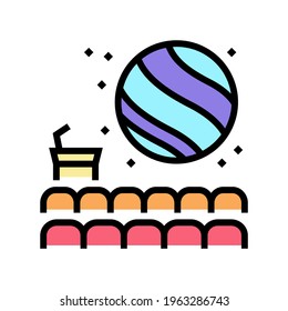 hall of planetarium color icon vector. hall of planetarium sign. isolated symbol illustration