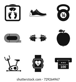 Hall for running icons set. Simple set of 9 hall for running vector icons for web isolated on white background