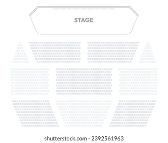 Hall seating plan. Theater auditorium with rows of seats. Concert hall with empty seats arrangement vector illustration of auditorium interior chair