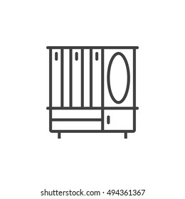 hall tree line icon, outline vector sign, linear pictogram isolated on white. logo illustration