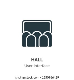 Hall vector icon on white background. Flat vector hall icon symbol sign from modern user interface collection for mobile concept and web apps design.