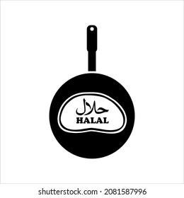 Hallal Meat on the Pan. Hallal Meat Illustration for Logo, Pictogram or Graphic Design Element. Vector Illustration