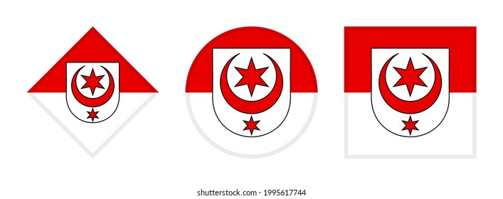 Halle flag icon set isolated on white background
