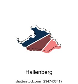 Hallenberg City Map Illustration Design, World Map International vector template colorful with outline graphic