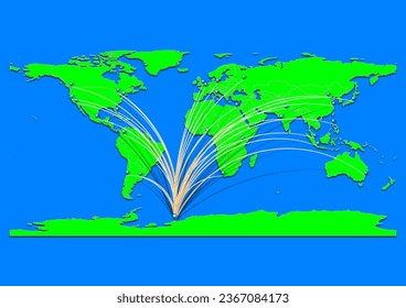 Halley Research Station, Antarctica map - Concept map for Halley Research Station, Antarctica on World map. Suitable for export concepts.