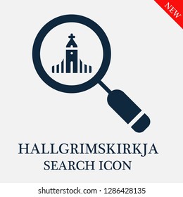 Hallgrimskirkja search icon. Editable Hallgrimskirkja search icon for web or mobile.