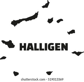 Halligen islands with name