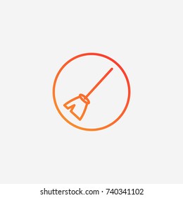 Hallloween broom icon.gradient illustration isolated vector sign symbol