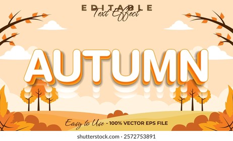 Hallo Autumn text effect, autumn festival graphic style editable text