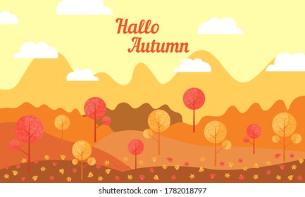 Hallo Autumn vector background illustration. Autumn background. Modern background