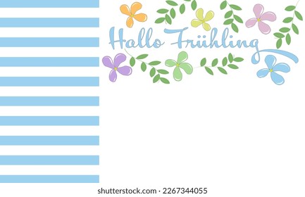 Hallo Frühling - Deutscher Text - Hallo Frühling. Geräumiger Hintergrund in Pastellfarben mit freiem Raum für Ihr eigenes Design.