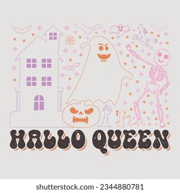 Hallo Queen Halloween SVG T-Shirt Sublimation Design Vector Graphic