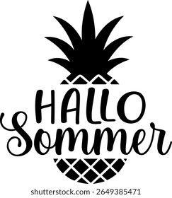 Hallo Sommer. Summer vector lettering. German text: Hello, Summer.