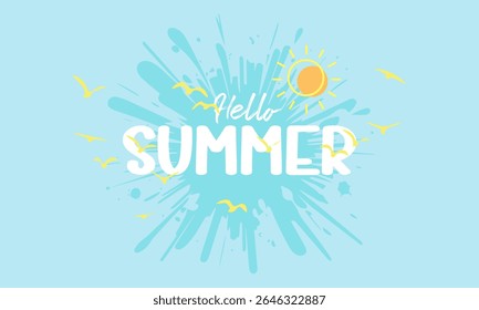 Hallo summer illustration background vector