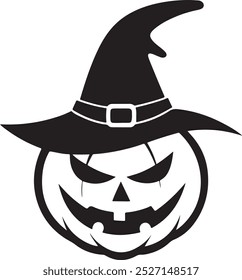 Hallo Ween Pumpkin Silhouette Vector Icon