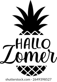 Hallo Zomer. Summer vector lettering. Dutch text: Hello Summer.
