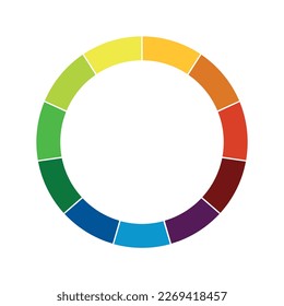 Hallow color wheel or color picker circle flat vector icon for drawing or painting apps and websites