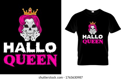 Hallow Queen-Halloween t Shirt Design Template vector