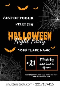 Halloweeb celebration  party poster flyer social media post template design