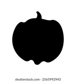 Halloweeen black silhouette vector illustration on white background.
