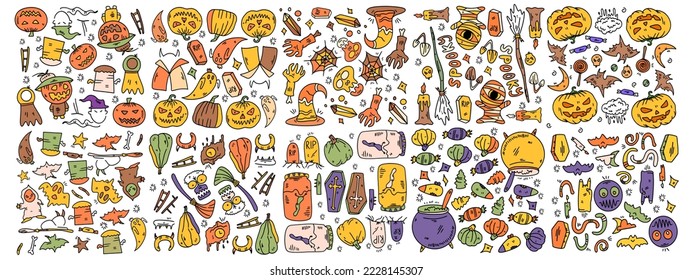 halloweeen set vector design for halloween event resources