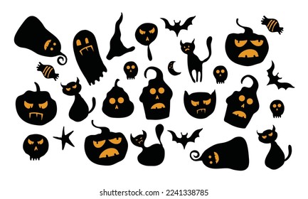 halbfarbige Vektorgrafik für Halloween-Ereignis