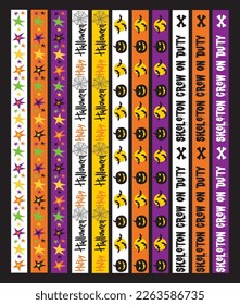 Halloween 11 Rolls Washi Tape Design element vector clip art- Halloween Narrow Vector Illustration